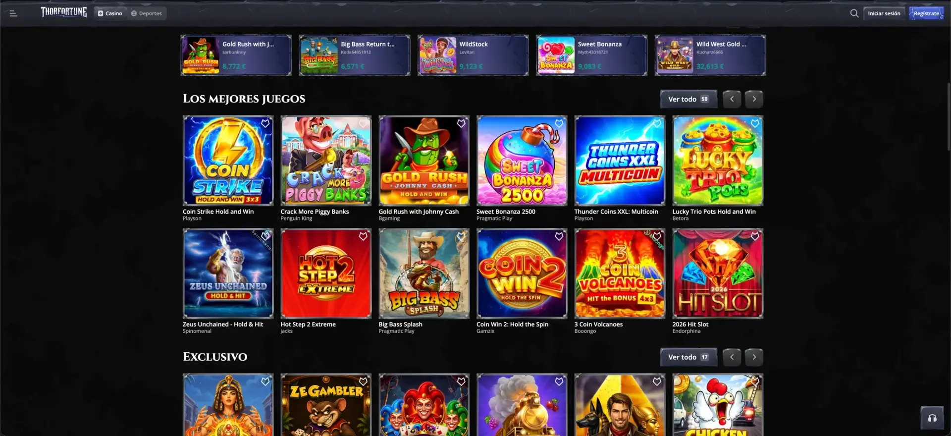 Catálogo de juegos de Thorfortune Casino Catálogo de juegos de Thorfortune Casino