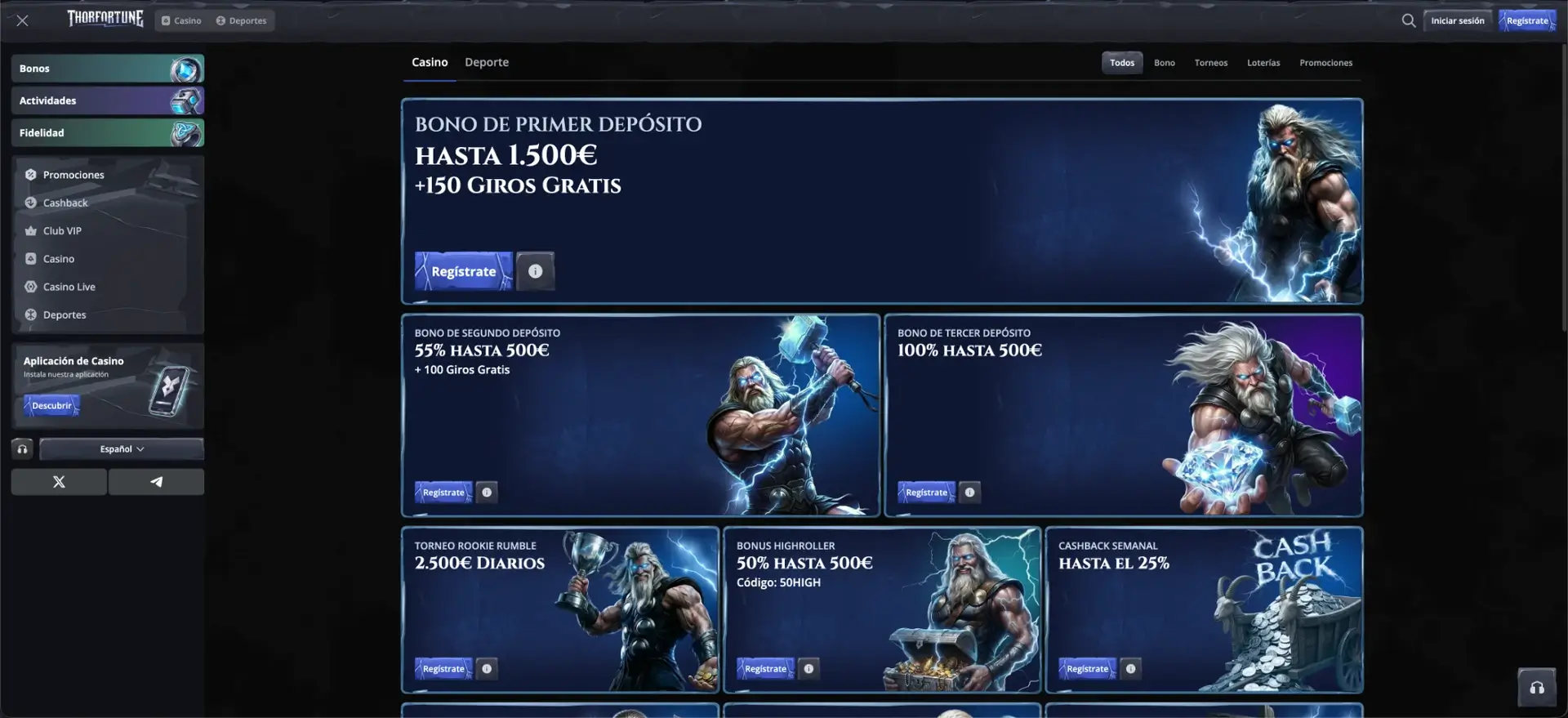 Promociones y torneos de Thorfortune Promociones y torneos de Thorfortune